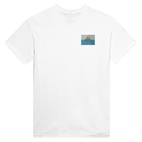 T-shirt Drapeau de Saint-Marin en broderie - Pixelforma 