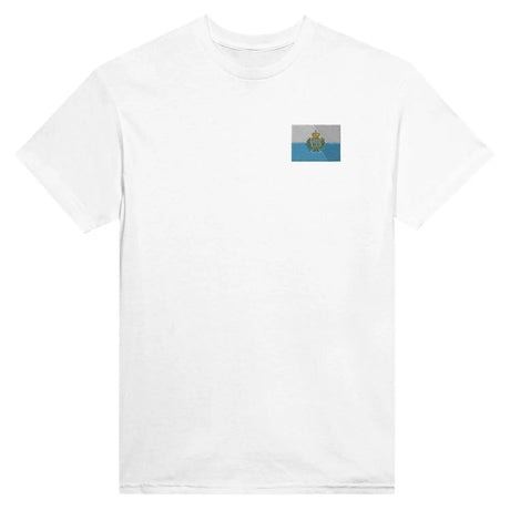 T-shirt drapeau de saint-marin en broderie - pixelformaflag