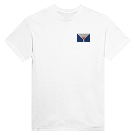 T-shirt Drapeau de Saint-Martin antilles française en broderie - Pixelforma 