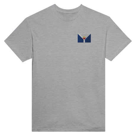 T-shirt Drapeau de Saint-Martin antilles française en broderie - Pixelforma 