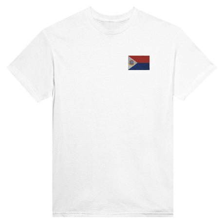 T-shirt Drapeau de Saint-Martin en broderie - Pixelforma 