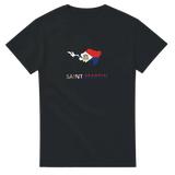 T-shirt drapeau de saint-martin en carte - pixelforma