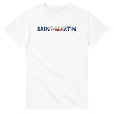 T-shirt drapeau de saint-martin en écriture - pixelforma