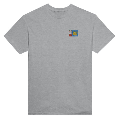 T-shirt Drapeau de Saint-Pierre-et-Miquelon en broderie - Pixelforma