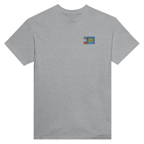 T-shirt drapeau de saint-pierre-et-miquelon en broderie - pixelformaflag