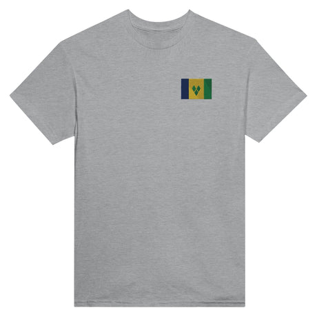 T-shirt Drapeau de Saint-Vincent-et-les-Grenadines en broderie - Pixelforma