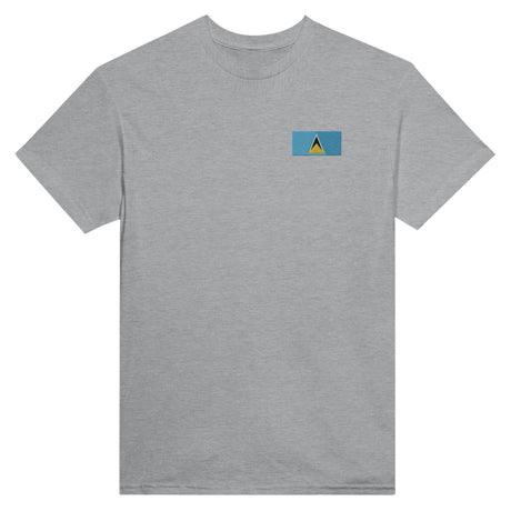 T-shirt Drapeau de Sainte-Lucie en broderie - Pixelforma 