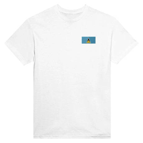 T-shirt drapeau de sainte-lucie en broderie - pixelformaflag