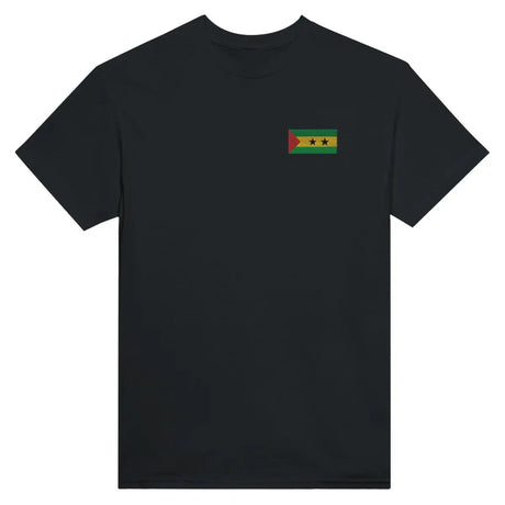 T-shirt Drapeau de Sao Tomé-et-Principe en broderie - Pixelforma 