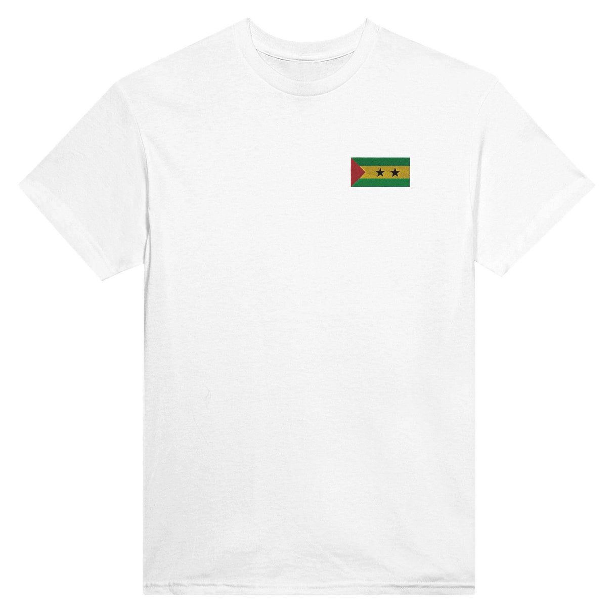 T-shirt Drapeau de Sao Tomé-et-Principe en broderie - Pixelforma