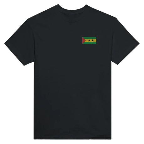 T-shirt drapeau de sao tomé-et-principe en broderie - pixelformaflag