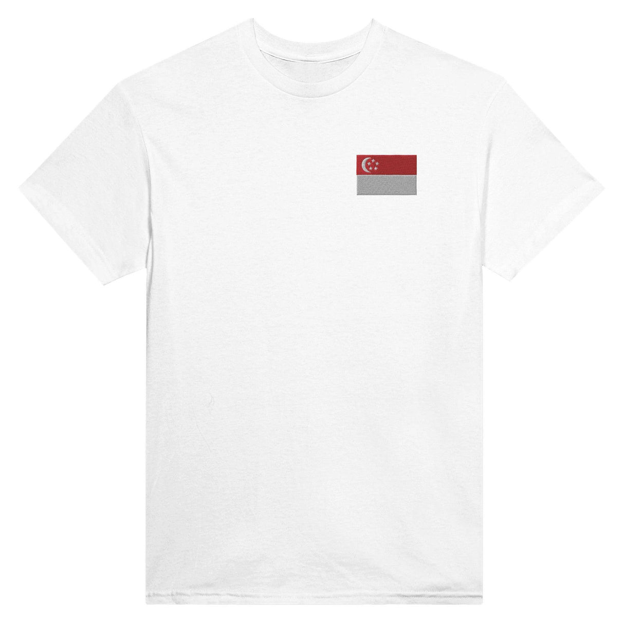 T-shirt Drapeau de Singapour en broderie - Pixelforma