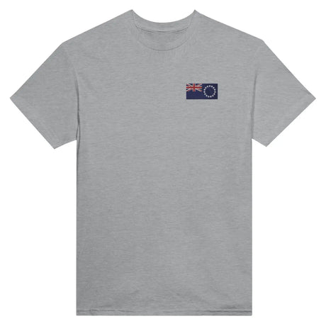 T-shirt drapeau des îles cook en broderie - pixelformaflag