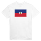T-shirt drapeau d’haïti brodé coton mélangé coloré