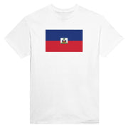 T-shirt drapeau d’haïti imprimé coton mélangé coloré
