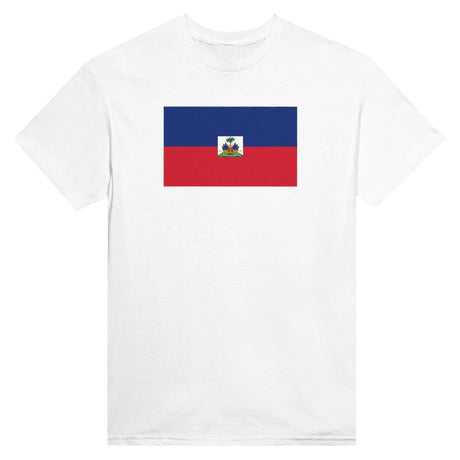 T-shirt drapeau d’haïti brodé coton mélangé coloré