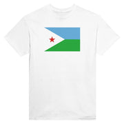 T-shirt drapeau djibouti coton mélangé imprimé manches longues