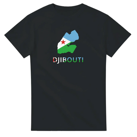 T-shirt drapeau djibouti en carte - pixelforma