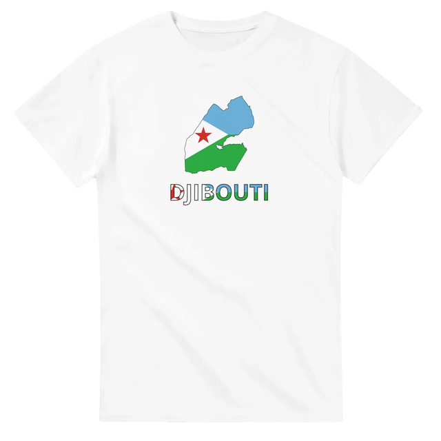 T-shirt drapeau djibouti en carte - pixelforma