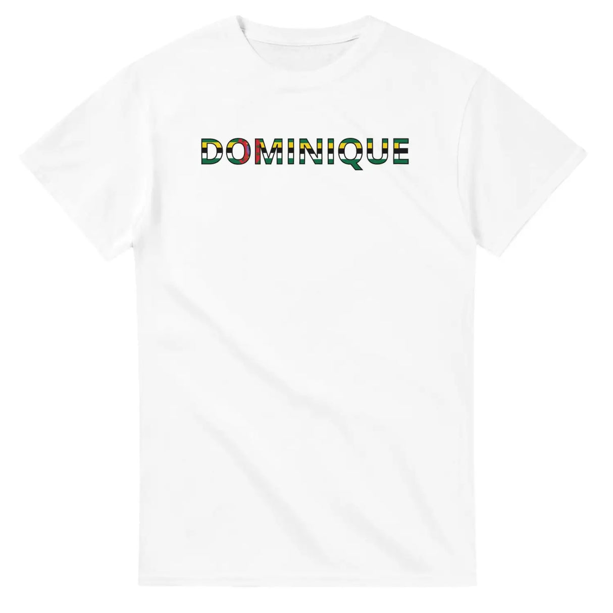 T-shirt drapeau dominique en écriture - pixelforma