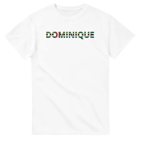 T-shirt drapeau dominique en écriture - pixelforma