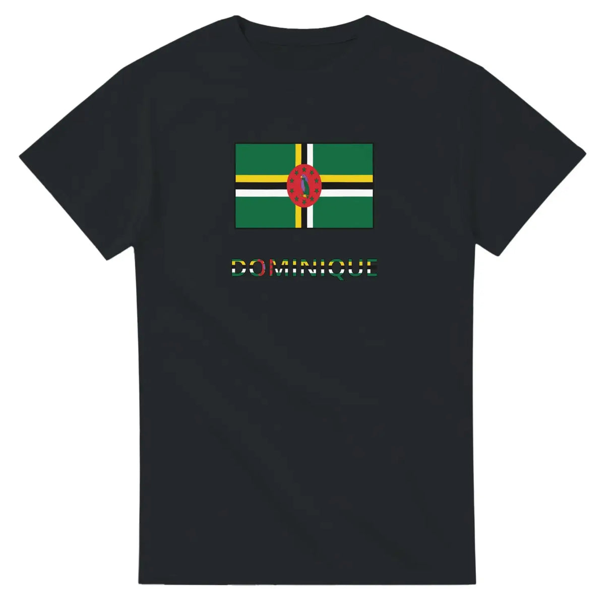 T-shirt drapeau dominique en texte - pixelforma