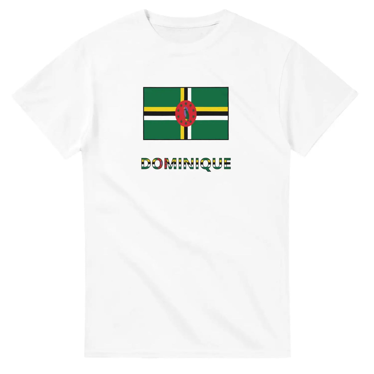 T-shirt drapeau dominique en texte - pixelforma