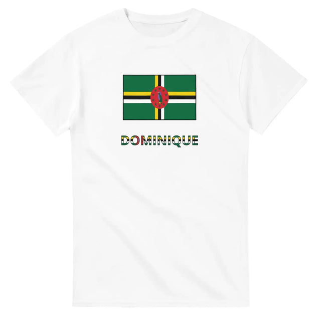 T-shirt drapeau dominique en texte - pixelforma