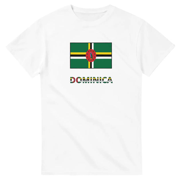 T-shirt drapeau dominique texte - pixelforma