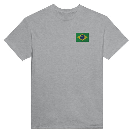 T-shirt Drapeau du Brésil en broderie - Pixelforma 