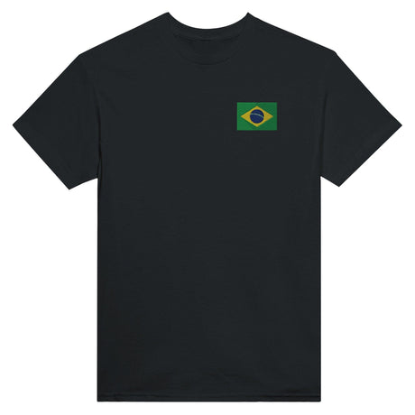 T-shirt Drapeau du Brésil en broderie - Pixelforma