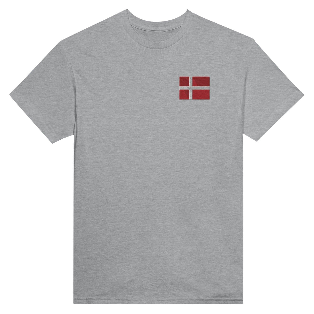 T-shirt Drapeau du Danemark en broderie - Pixelforma 