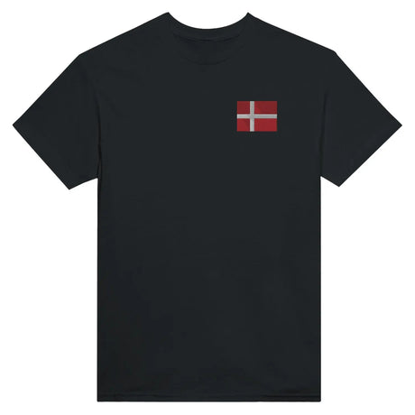 T-shirt drapeau du danemark en broderie - pixelformaflag