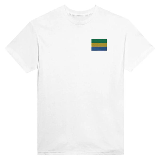 T-shirt Drapeau du Gabon en broderie - Pixelforma 