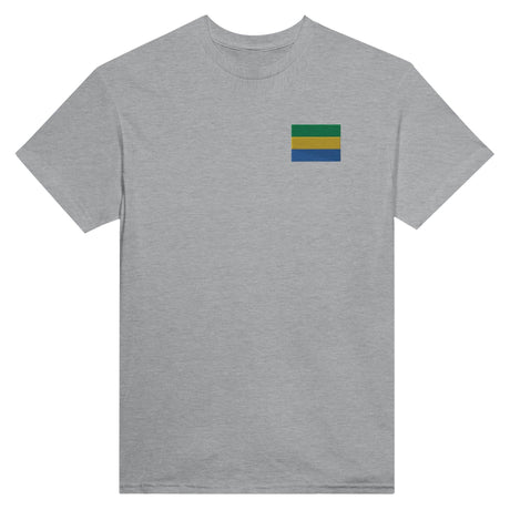 T-shirt Drapeau du Gabon en broderie - Pixelforma 