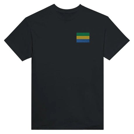 T-shirt drapeau du gabon en broderie - pixelformaflag