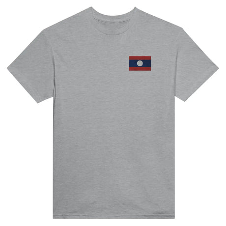 T-shirt drapeau du laos en broderie - pixelformaflag