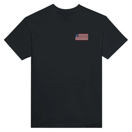 T-shirt drapeau du liberia en broderie - pixelformaflag