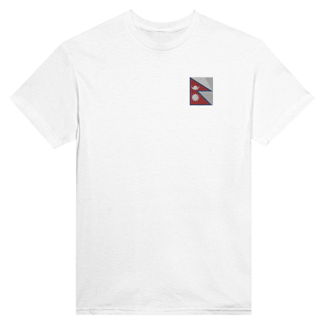 T-shirt Drapeau du Népal en broderie - Pixelforma