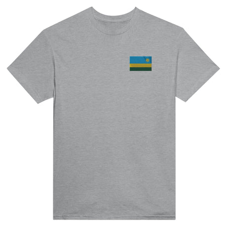 T-shirt Drapeau du Rwanda en broderie - Pixelforma 