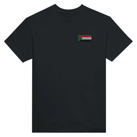 T-shirt drapeau du soudan en broderie - pixelformaflag