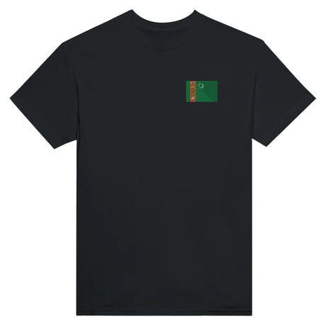 T-shirt drapeau du turkménistan en broderie - pixelformaflag