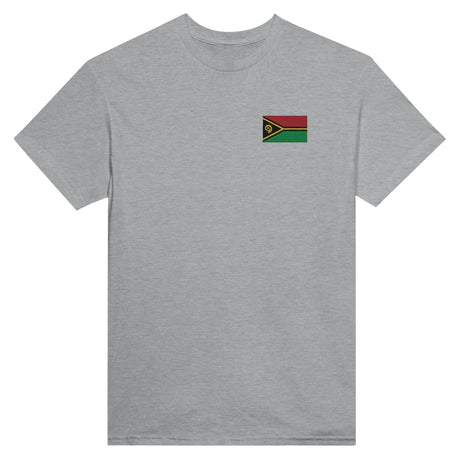 T-shirt Drapeau du Vanuatu en broderie - Pixelforma 