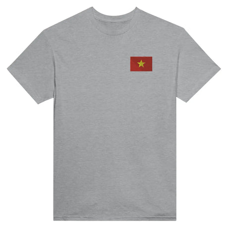 T-shirt drapeau du viêt nam en broderie - pixelformaflag