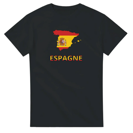 T-shirt drapeau espagne en carte - pixelforma