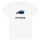 T-shirt drapeau estonie carte - pixelforma