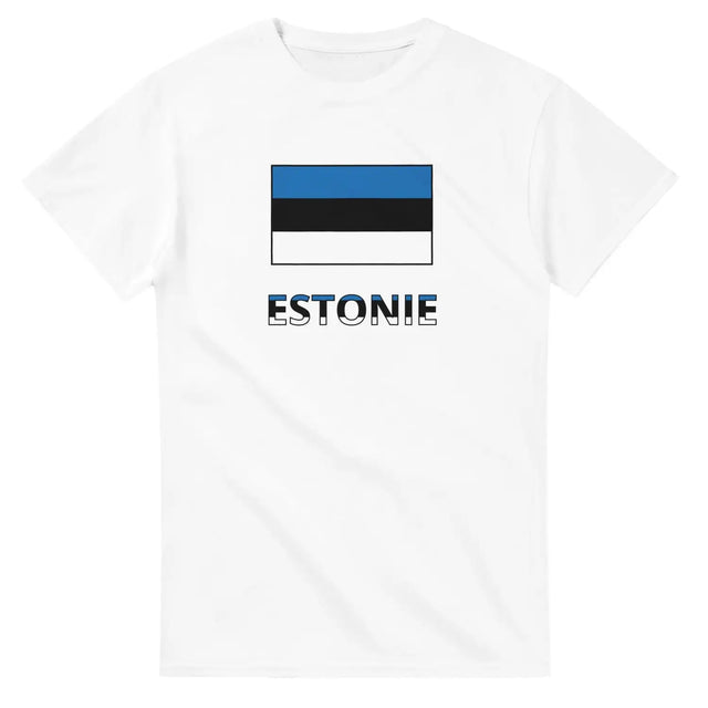 T-shirt drapeau estonie en texte - pixelforma