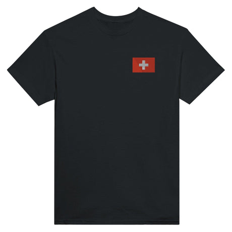 T-shirt Drapeau et armoiries de la Suisse en broderie - Pixelforma 