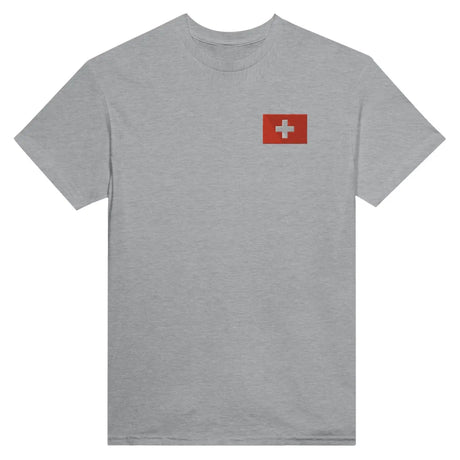 T-shirt drapeau et armoiries de la suisse en broderie - pixelformaflag