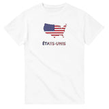 T-shirt drapeau états-unis en carte - pixelforma